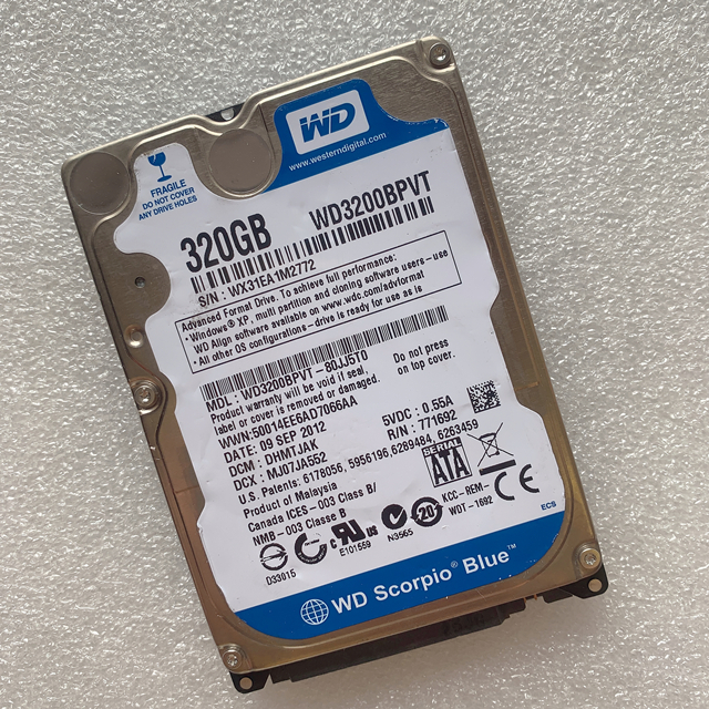 WD HDD  320GB 2.5inch